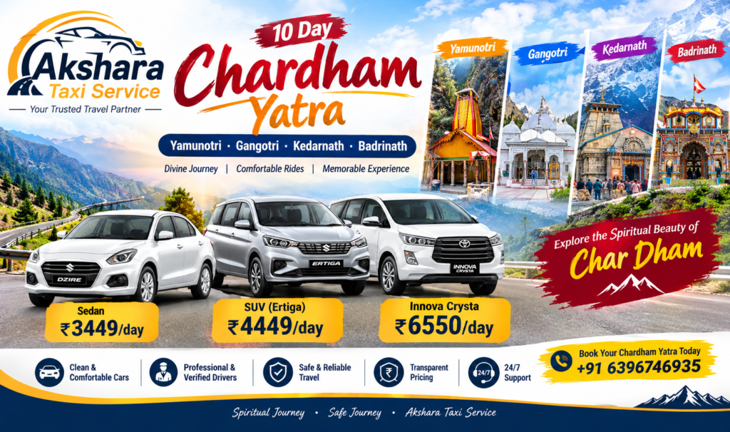 Delhi to Char Dham Yatra Taxi Service | Fare & Package
